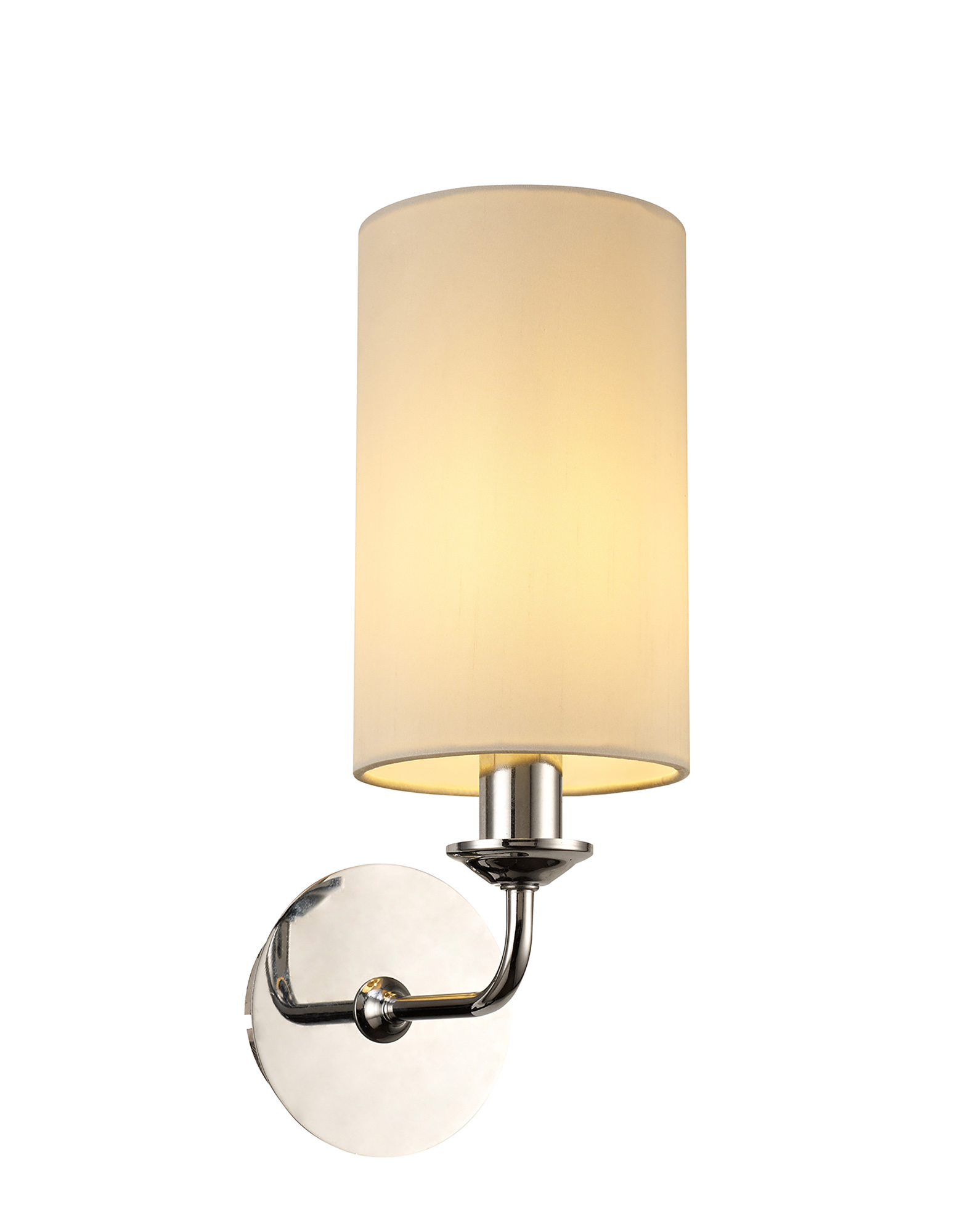 DK0012  Banyan Wall Lamp 1 Light Polished Chrome, Ivory Pearl